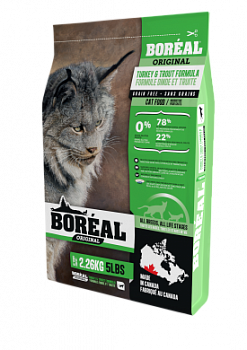 BOREAL Original Беззерновой сухой корм для кошек с Индейкой и Форелью