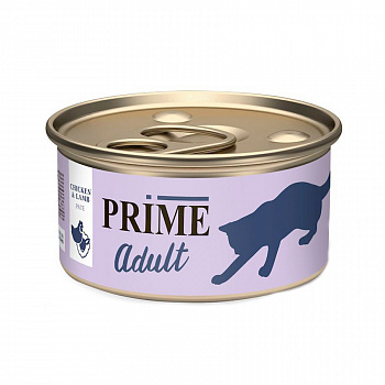 PRIME Консервы для кошек Курица и Ягненок паштет ж/б 75 гр*12 шт