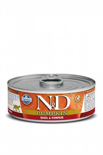 FARMINA N&D CAT Pumpkin Консервы д/кошек Перепел и Тыква 80 г