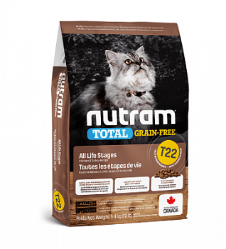 NUTRAM T22 Total Grain Free Беззерновой сухой корм д /кошек c Курицей и Индейкой