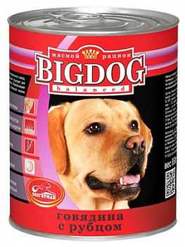ЗООГУРМАН Big Dog Консервы для собак с Говядиной и Рубцом 850 г