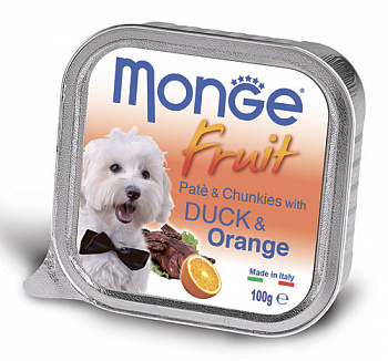 MONGE DOG Fruit Консервы д/собак Утка с Апельсином паштет 100 г
