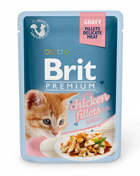 BRIT Premium Kitten Chiсken Fillets Пауч д/котят Куриное филе в соусе, 85 г