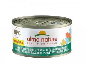 ALMO NATURE Complete Chicken with Green Beans Консервы для кошек с Курицей и Зеленой Фасолью 70 г