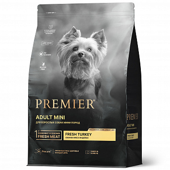 Premier Dog Корм для собак ADULT Mini Turkey мелких пород Индейка