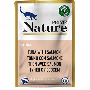 PRIME NATURE Пауч для кошек Тунец с лососем в желе 100 гр 137.6.5231