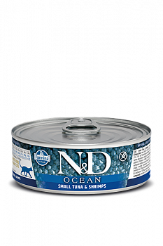 FARMINA N&D CAT Ocean Консервы д/кошек Тунец и Креветки 80 г