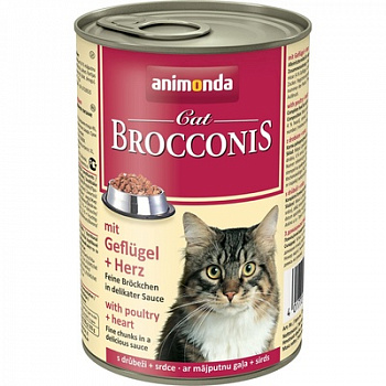 ANIMONDA Brocconis Консервы д/кошек с мясом домашней Птицы и Сердцем 400 г