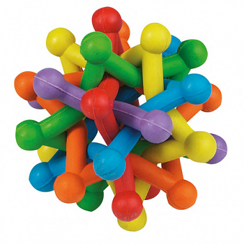 FLAMINGO Игрушка д/собак Резиновый плетеный мяч-Атом 10 см