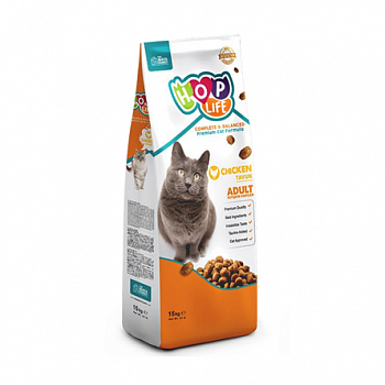 HOP LIFE Корм для кошек Adult Курица 15 кг 106.1101