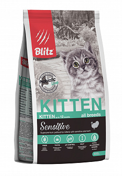 BLITZ Sensitive Kitten Сухой корм д/котят с Индейкой
