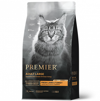 Premier Cat Корм для кошек ADULT LARGE Lamb&Turkey крупных пород Ягненок Индейка