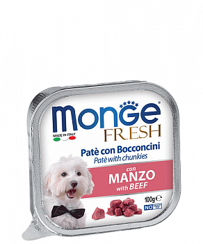 MONGE DOG Fresh Консервы д/собак с Говядиной паштет 100 г