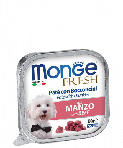 MONGE DOG Fresh Консервы д/собак с Говядиной паштет 100 г