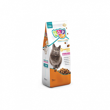 HOP LIFE Корм для кошек Sterilised стерилизованных Курица 15 кг 106.1155