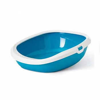 SAVIC Туалет д/кошек Gizmo Large c бортом, голубой 52*39.5*15 см