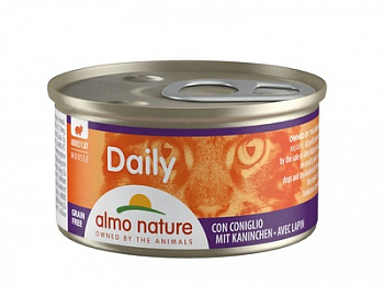 ALMO NATURE Daily Menu Mousse with Rabbit Консервы для кошек нежный мусс с Меню с Кроликом 85 г