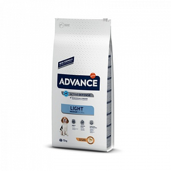 ADVANCE Medium Light Сухой корм для собак Контроль Веса с Курицей и Рисом