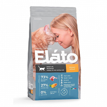ELATO Holistic корм для кошек стерилизованных и малоактивных Курица Утка
