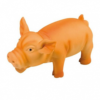 FLAMINGO Игрушка д/собак Свинка хрюкающая оранжевая латекс 22х10х10 см