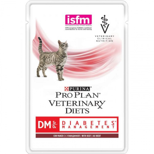 PURINA Pro Plan Пауч д/кошек Диета DM (при диабете) с Говядиной 85 г