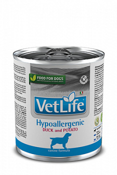FARMINA Vet Life DOG Hypoallergenic Консервы д/собак Диета (при аллергии) Утка с Картофелем 300 г