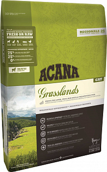 ACANA Grasslends CAT Беззерновой сухой корм д/кошек с Ягненком