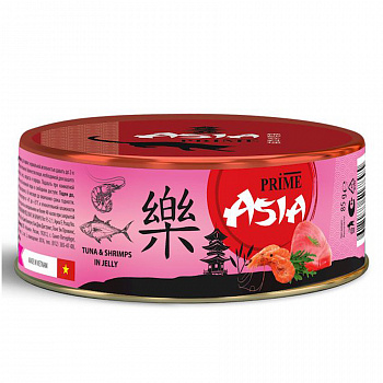 PRIME ASIA Консервы для кошек Тунец с креветками в желе ж/б 85 гр*12 шт