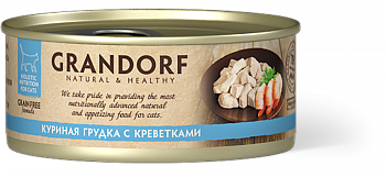 GRANDORF Консервы д/кошек Куриная грудка с Креветками 70 гр*12 шт