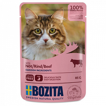 BOZITA Пауч для кошек кусочки в соусе с Говядиной 85 г