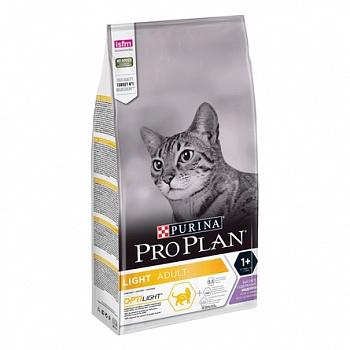 PURINA Pro Plan Light Сухой корм д/кошек низкокалорийный Индейка и Рис