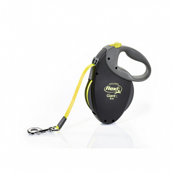 FLEXI Giant Professional Neon Рулетка L 8м до 50кг (ремень) черная