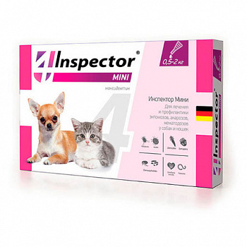 NEOTERICA Inspector Mini капли от внешних и внутренних паразитов для кошек и собак от 0,5 до 2 кг