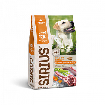 SIRIUS Premium Сухой корм для взрослых собак Ягненок и Рис