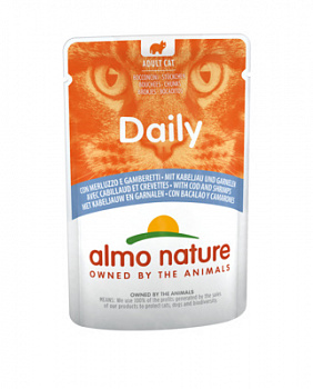ALMO NATURE Daily Menu Cat Cod and Shrimps Пауч для кошек с Меню с Треской и Креветками 70 г