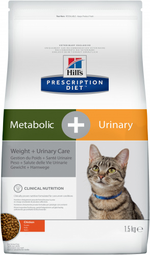 HILL'S Prescription Diet Metabolic Urinary Stress Сухой корм д/кошек Диета (Коррекция веса+ леч МКБ)