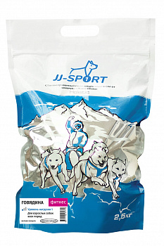 JJ-SPORT Сухой корм Фитнес для взрослых собак с Говядиной крупная гранула