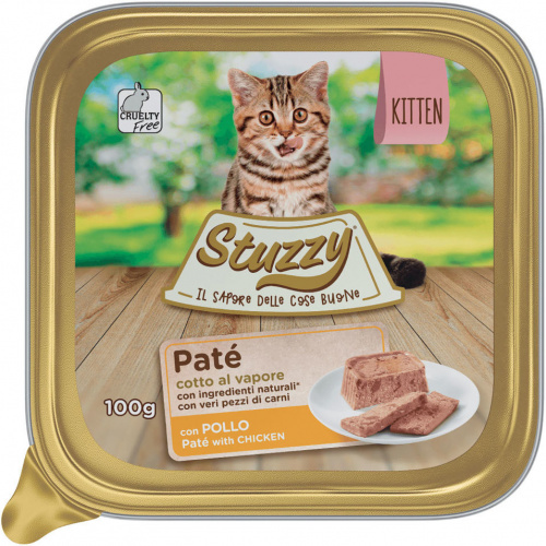 STUZZY PATE Консервы д/котят паштет с кусочками мяса с Курицей 100 г