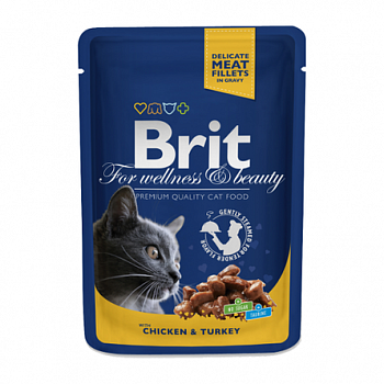 BRIT Premium Пауч д/кошек Курица/индейка 100 г