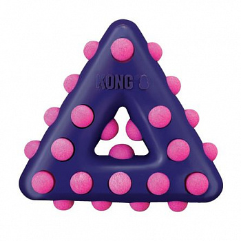 KONG DOTZ Игрушка для собак Треугольник с пищалкой S резина