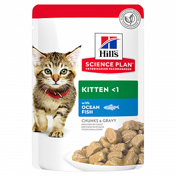HILL'S SP Kitten Healthy Development Пауч д/котят с Океанической рыбой, соус