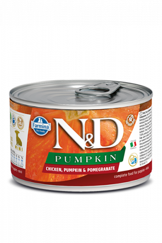 FARMINA N&D Pumpkin Puppy Mini Консервы д/щенков мини пород Курица, Тыква и Гранат 140 г