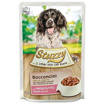 STUZZY BOCCONCINI Пауч д/собак с Ветчиной в соусе 100 г