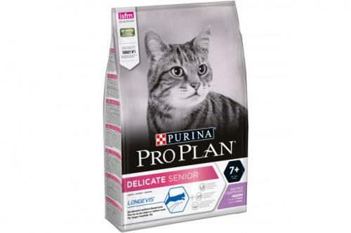 PURINA Pro Plan Delicate Senior 7+ Сухой корм д/пожилых кошек Чувствит пищеварен с Индейкой