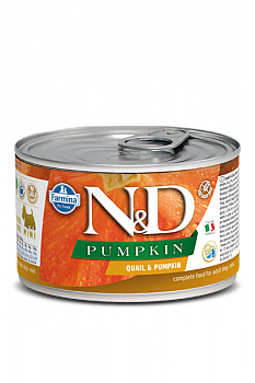 FARMINA N&D DOG Pumpkin Mini Консервы д/собак мини пород Перепел и Тыква 140 г