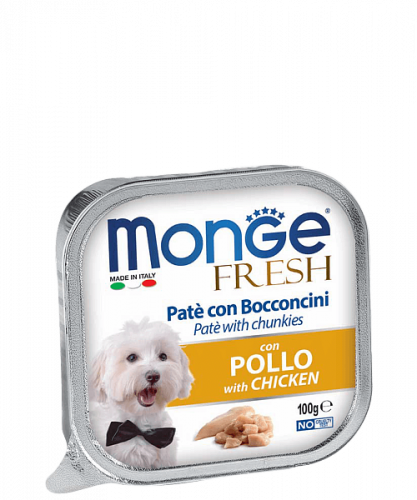 MONGE DOG Fresh Консервы д/собак с Курицей паштет 100 г