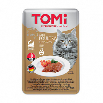 TOMI Пауч GF д/кошек c птицей в томатном желе 100 г