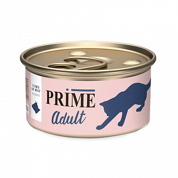 PRIME Консервы для кошек Говядина кусочки в соусе ж/б 75 гр 137.3001
