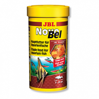 JBL NovoBel Основной корм в форме хлопьев для пресноводных аквариумных рыб 250 мл (45 г)