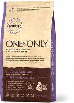 ONE&ONLY DOG индейка и рис 3кг  д/крупных пород